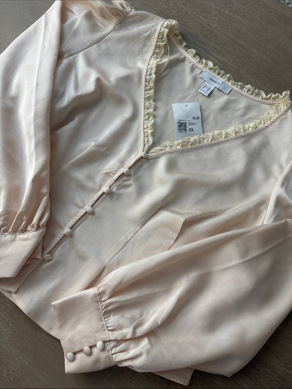 NWT F21+ Pleated Satin Blouse | 2X